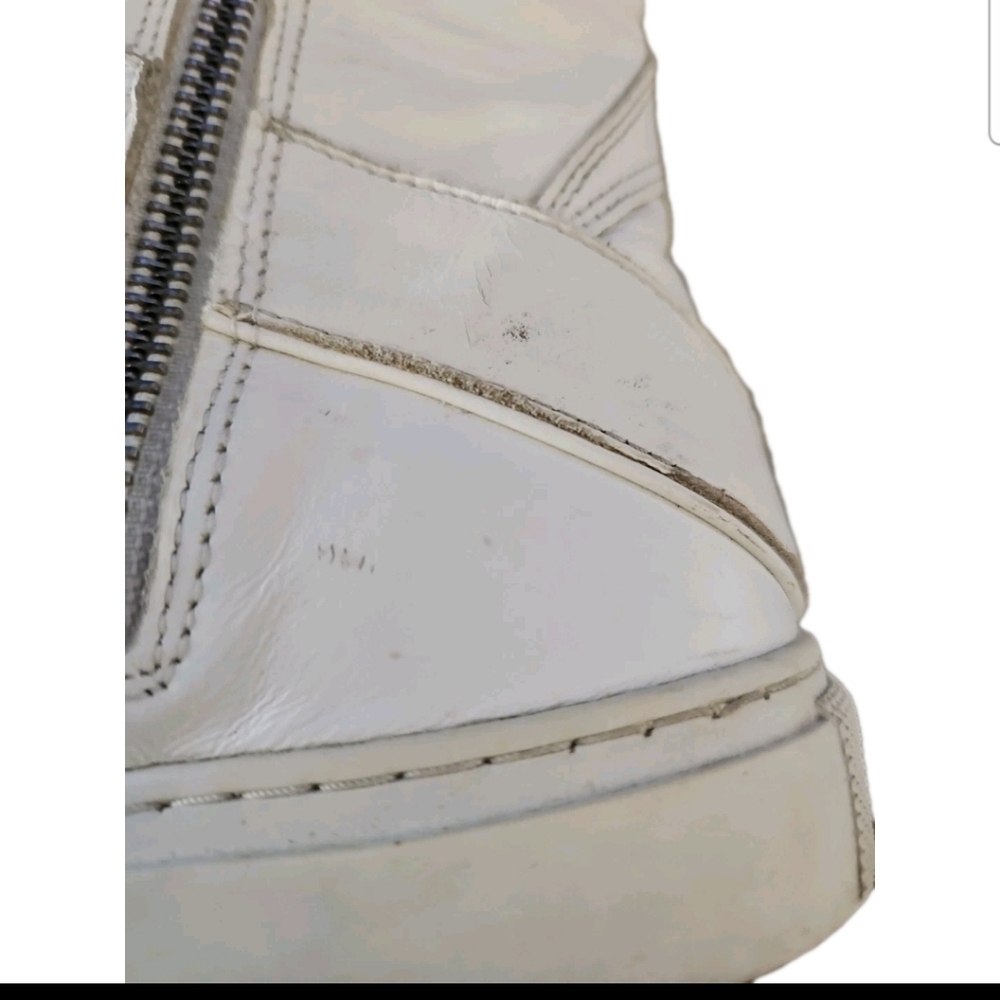 Zadig & Voltaire Womens White Leather ZV1747 High Flash Sneakers 37 - Picture 6 of 16